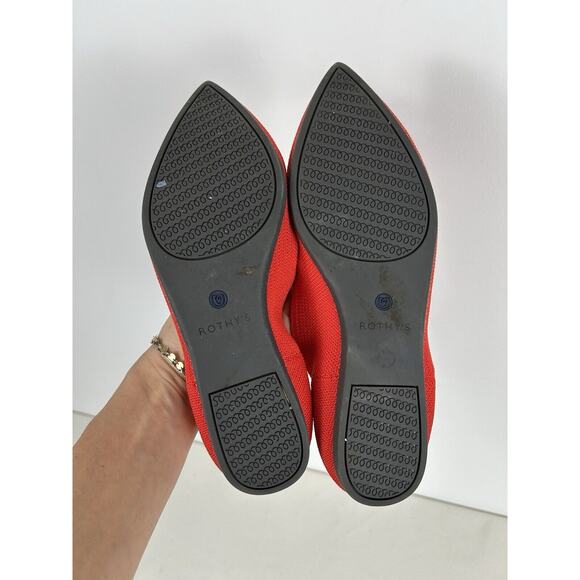 Rothy's The Point Chili Ballet Flats Womens Size Red 8W Pointed Toe Slip On - Picture 8 of 10